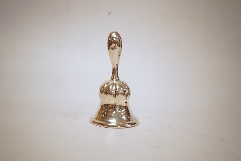 A 19th century Austro-Hungarian small white metal table bell, date 1856? 96mm, 77 grams.